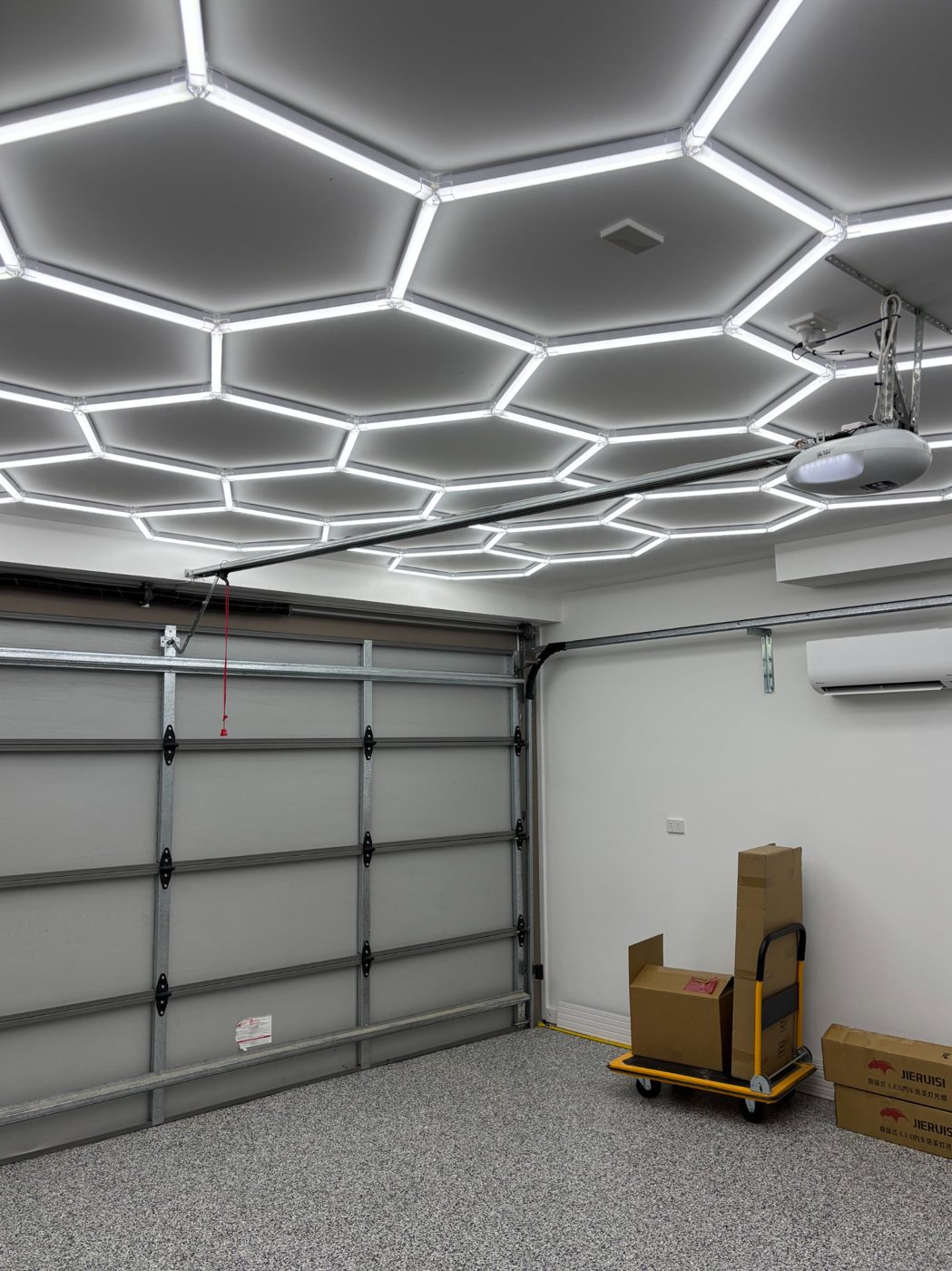 Garage Hexagon Lighting by Wombat Power Services